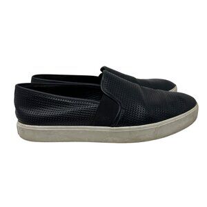 Vince Blair Black Perforated Leather Slip-On Sneakers Women's Size 9M